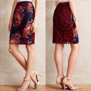 Anthropologie Beautiful pencil skirt Leifsdottir Sz 4 NWOT Lace back
